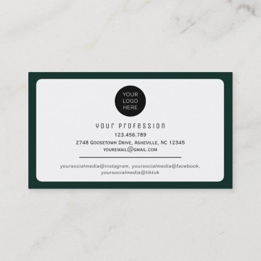 Moderne streepjescode qr code sociale media met lo visitekaartje (Achterkant)