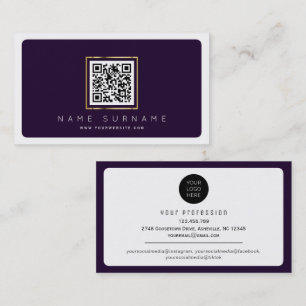 Moderne streepjescode qr code sociale media met lo visitekaartje