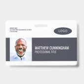 Moderne streepjescode voor aangepaste Logo werknem Badge (Voorkant)