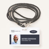 Moderne streepjescode voor aangepaste Logo werknem Badge (Voorkant met draagriem)