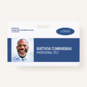 Moderne streepjescode voor aangepaste Logo werknem Badge (Voorkant)