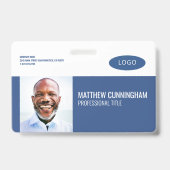 Moderne streepjescode voor aangepaste Logo werknem Badge (Front)