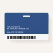 Moderne streepjescode voor aangepaste Logo werknem Badge (Achterkant)