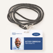 Moderne streepjescode voor aangepaste Logo werknem Badge (Voorkant met draagriem)