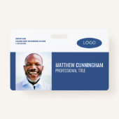 Moderne streepjescode voor aangepaste Logo werknem Badge (Voorkant)