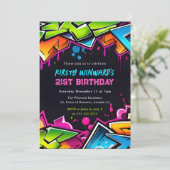 Moderne Street Art Graffiti 21e verjaardag Kaart (Staand voorkant)