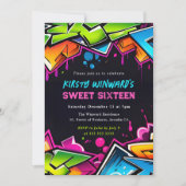 Moderne Street Art Graffiti Sweet Sixteen Kaart (Voorkant)