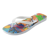 Moderne street art l Levendige kunstwerken l Blauw Teenslippers (Schuin)