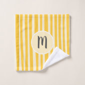 Moderne strepen, aangepaste kleuren monogrammen bad handdoek (Wasdoekje)