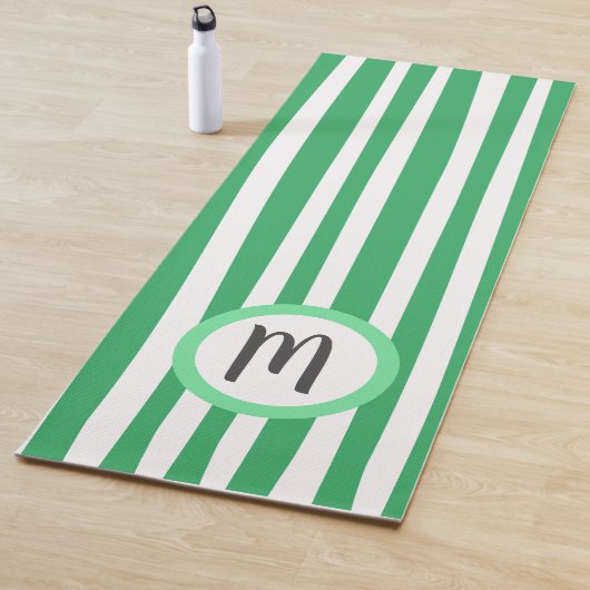 Moderne strepen, aangepaste kleuren monogrammen yogamat (In situ)