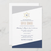 Moderne strepen BAR MITZVAH Kaart (Voorkant / Achterkant)