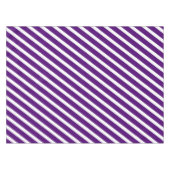 Moderne strepen | Chic Royal Paarse & Wit Gestreep Tafelkleed (Voorkant (Horizontaal))