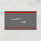 Moderne strepen constructie grijs, rood, wit visitekaartje (Achterkant)