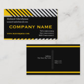 Moderne strepen, constructie zwart, geel, grijs visitekaartje (Voorkant / Achterkant)