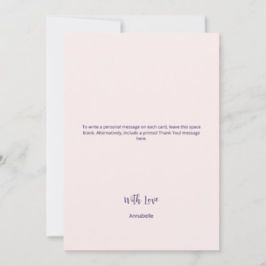 Moderne strepen en bloemrijen bedankkaart (Achterkant)