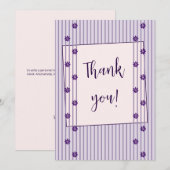 Moderne strepen en bloemrijen bedankkaart (Voorkant / Achterkant)