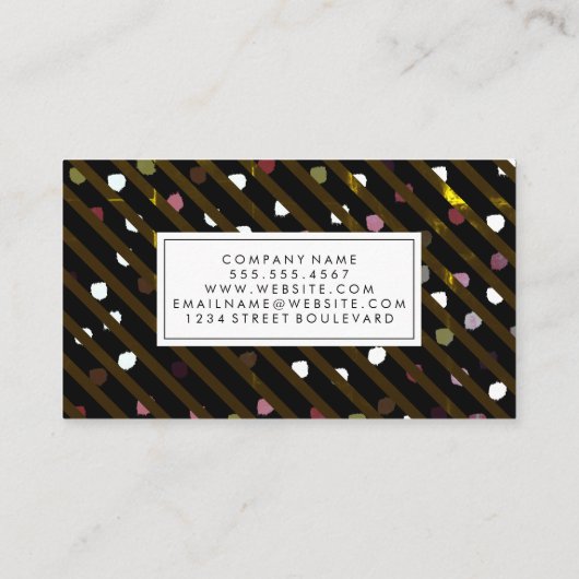 Moderne strepen en Stippen textuur Visitekaartje (Achterkant)