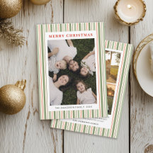 Moderne Strepen Familie Foto Collage Kerstmis