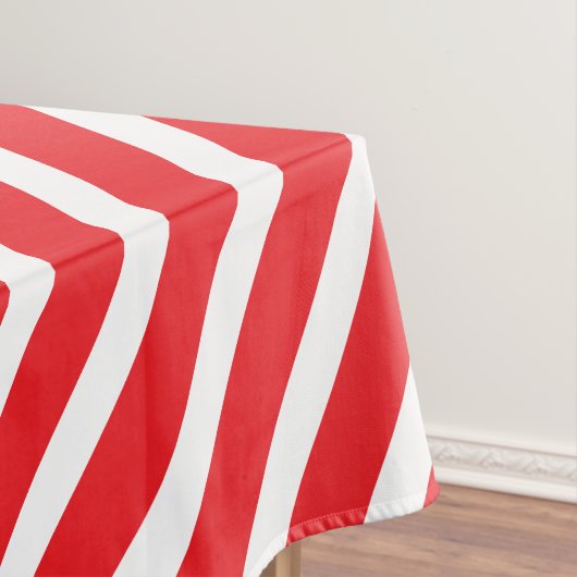 Moderne strepen | Glamour rood en wit gestreept Tafelkleed (Voorbeeld)