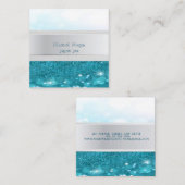 Moderne strepen, Glittery Bokeh Vierkante Visitekaartje (Voorkant / Achterkant)