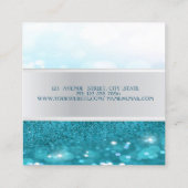 Moderne strepen, Glittery Bokeh Vierkante Visitekaartje (Achterkant)