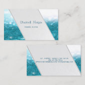 Moderne strepen, Glittery Bokeh Visitekaartje (Voorkant / Achterkant)