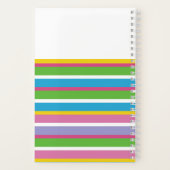 Moderne strepen Heldere kleuren NAAM Hip Preppy Fu Notitieboek (Achterkant)