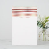 Moderne strepen in Faux Roos Gold Briefpapier (Staand voorkant)