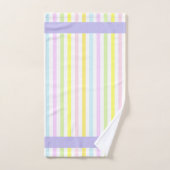 Moderne strepen in pastelkleuren gepersonaliseerd bad handdoek (Handdoek)