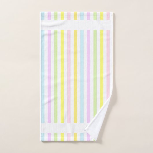 Moderne strepen in veelkleurige pastelkleuren bad handdoek (Handdoek)