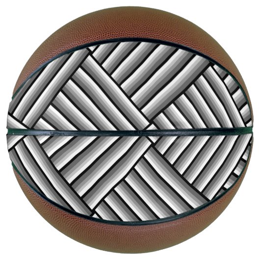 Moderne strepen in zwart, wit en grijs - koel basketbal (Voorkant)