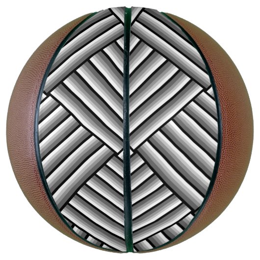 Moderne strepen in zwart, wit en grijs - koel basketbal (Verticaal)