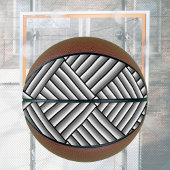 Moderne strepen in zwart, wit en grijs - koel basketbal