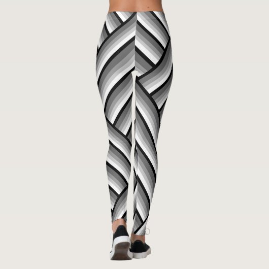Moderne strepen in zwart, wit en grijs - koel leggings (Achterkant)
