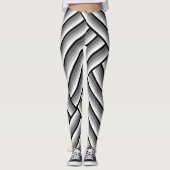 Moderne strepen in zwart, wit en grijs - koel leggings (Voorkant)