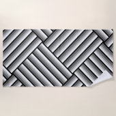 Moderne strepen in zwart, wit en grijs - koel strandlaken (Voorkant)