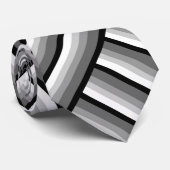 Moderne strepen in zwart, wit en grijs - koel stropdas (Opgerold)