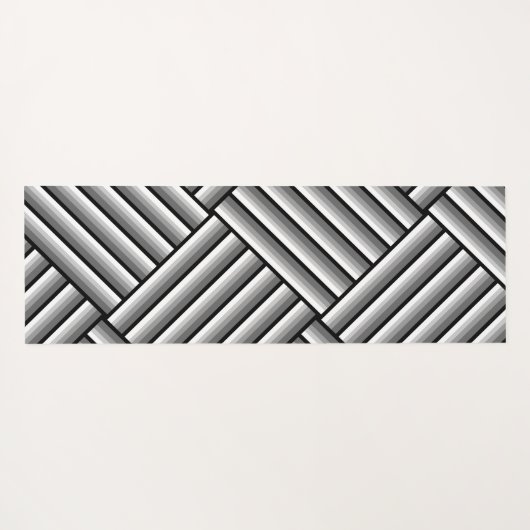 Moderne strepen in zwart, wit en grijs - koel yogamat (Achterkant (horizontaal))