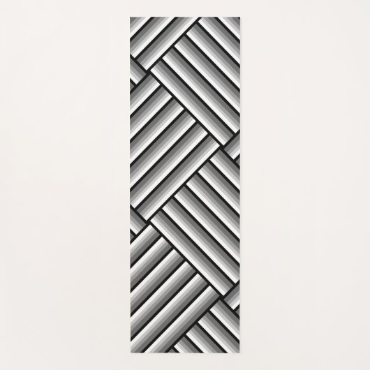 Moderne strepen in zwart, wit en grijs - koel yogamat (Voorkant)