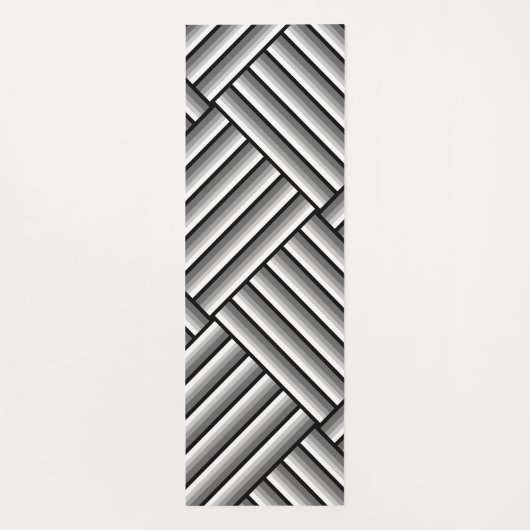 Moderne strepen in zwart, wit en grijs - koel yogamat (Achterkant)