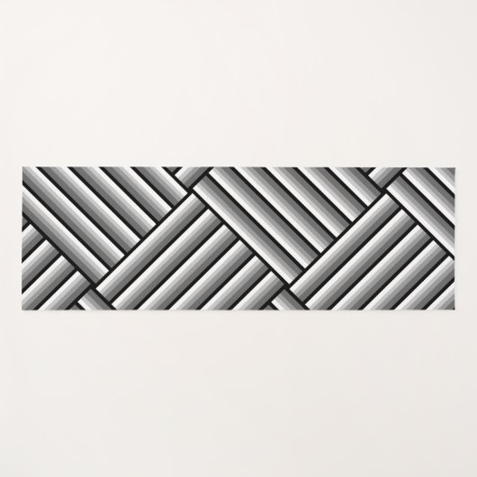 Moderne strepen in zwart, wit en grijs - koel yogamat (Voorkant (horizontaal))