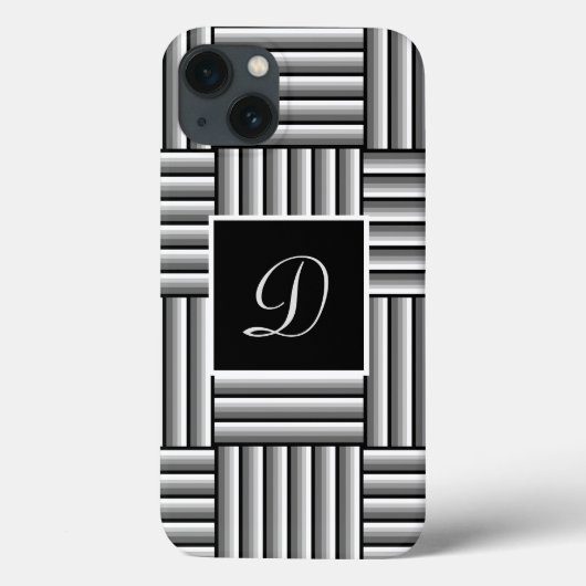 Moderne strepen in zwart, wit en grijs - Monogram Case-Mate iPhone Case (Achterkant)