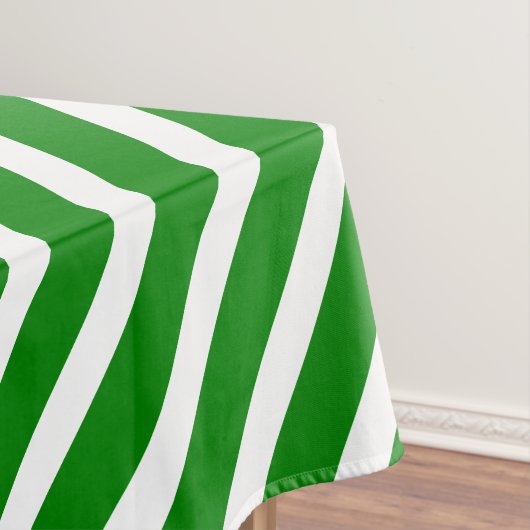 Moderne strepen | Lente groen en wit gestreept Tafelkleed (Voorbeeld)
