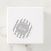 moderne strepen met handgemaakt van een liefdesmon bedankjes labels (In situ)