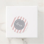 moderne strepen met handgemaakt van een liefdesmon bedankjes labels (In situ)