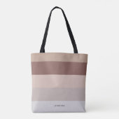 Moderne strepen met monogram beige mauve tote bag (Achterkant)