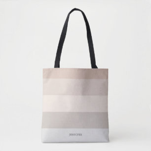 Moderne strepen met monogram pasta tote bag