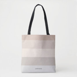 Moderne strepen met monogram pastel tote bag