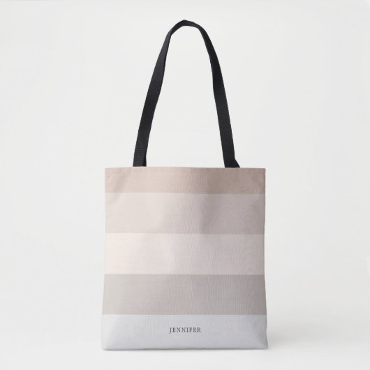 Moderne strepen met monogram pastel tote bag (Voorkant)
