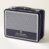 Moderne strepen met Upscale Heart Monogram Black (Achterkant)